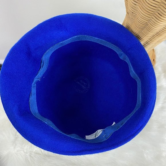 Vintage Madeline Glamour Felts Terry Sales Corp Royal Blue w/ Green Wool main image 5
